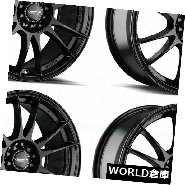 海外輸入ホイール 17x7.5 vs VS262 5x100 / 5x114.3 40個のブラックホイールリムセット（4） 17x7.5 Versus VS262 5x100/5x114.3 40 Black Wheels Rims Set(4) 【並行輸入品】