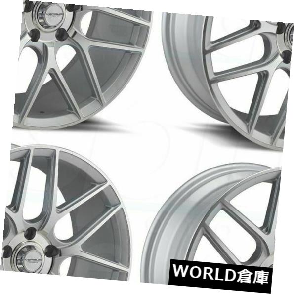 海外輸入ホイール 17x7.5対VS10 5x100 / 5x114.3 35シルバーマシンフェイスホイールリムセット（4） 17x7.5 Versus VS10 5x100/5x114.3 35 Silver Machine Face Wheels Rims Set(4) 【並行輸入品】