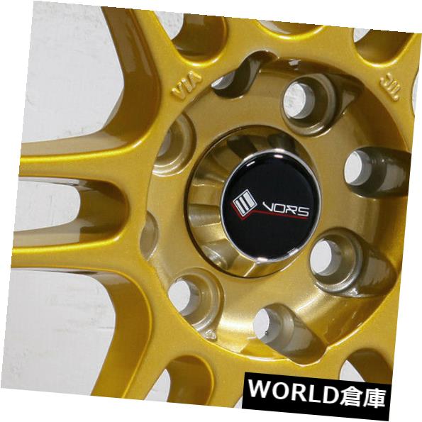 海外輸入ホイール 15x8 Vors TR6 4x100 / 4x114.3 20キャンディゴールドホイールリムセット（4） 15x8 Vors TR6 4x100/4x114.3 20 Candy Gold Wheels Rims Set(4) 【並行輸入品】｜カスタムパーツ WORLD倉庫