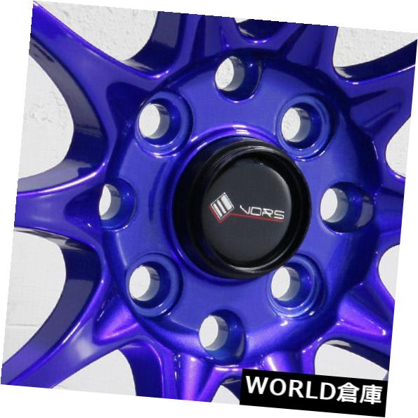 海外輸入ホイール 15x8 Vors TR3 4x100 / 4x114.3 0キャンディパープルブルーホイールリムセット（4） 15x8 Vors TR3 4x100/4x114.3 0 Candy Purple Blue Wheels Rims Set(4) 【並行輸入品】｜カスタムパーツ WORLD倉庫