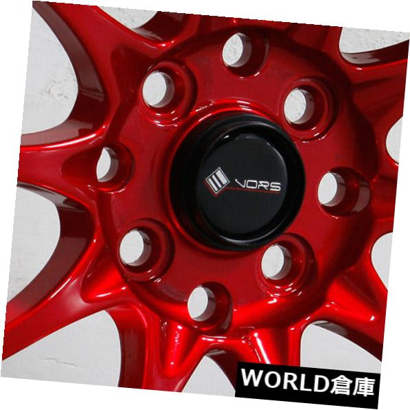 海外輸入ホイール 15x8 Vors TR3 4x100 / 4x114.3 0キャンディレッドホイールリムセット（4） 15x8 Vors TR3 4x100/4x114.3 0 Candy Red Wheels Rims Set(4) 【並行輸入品】｜カスタムパーツ WORLD倉庫