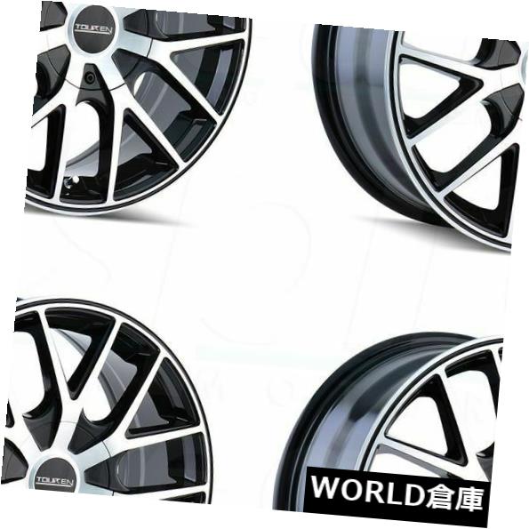 海外輸入ホイール 17x7.5 Touren TR60 5x108 / 5x114.3 42ブラックマシニングドブラックリングホイールリムセット（4） 17x7.5 Touren TR60 5x108/5x114.3 42 Black Machined Black Ring Wheels Rim Set(4) 【並行輸入品】