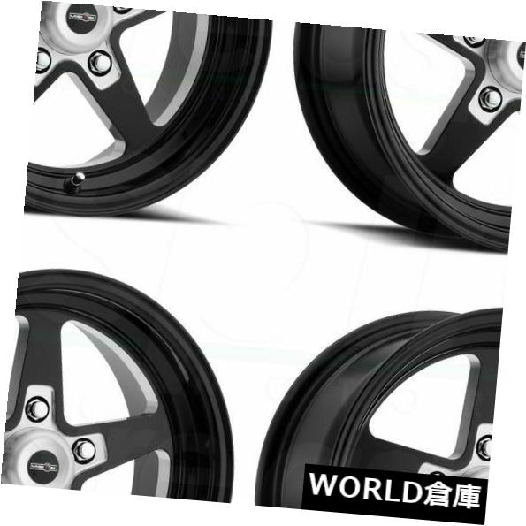 海外輸入ホイール 15x8 Vision 571 Sport Star II 5x114.3 0ブラックミルドホイールリムセット（4） 15x8 Vision 571 Sport Star II 5x114.3 0 Black Milled Wheels Rims Set(4) 【並行輸入品】