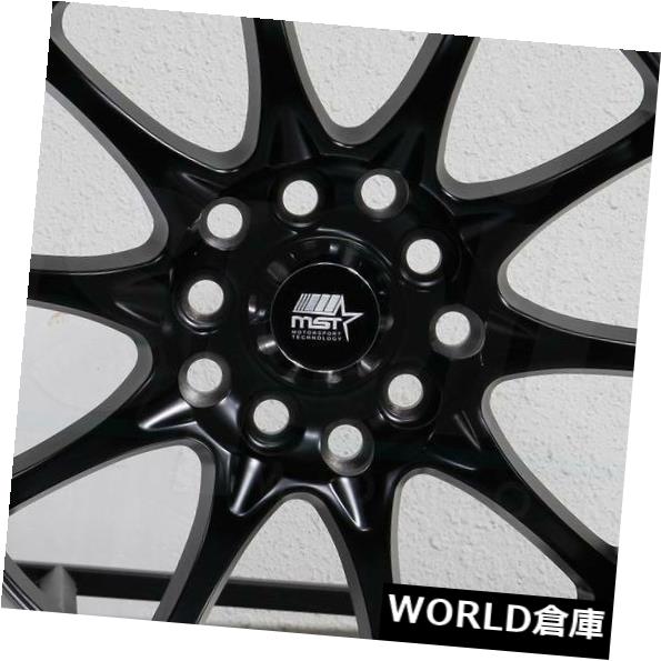 海外輸入車 16x8 Mst Mt11 5x100 5x114 3 15ブラックブラックリップホイールリムセット 4 16x8 Mst Mt11 5x100 5x114 3 15 Black Black Lip Wheels Rims Set 4 Automyjnia Adam Pl