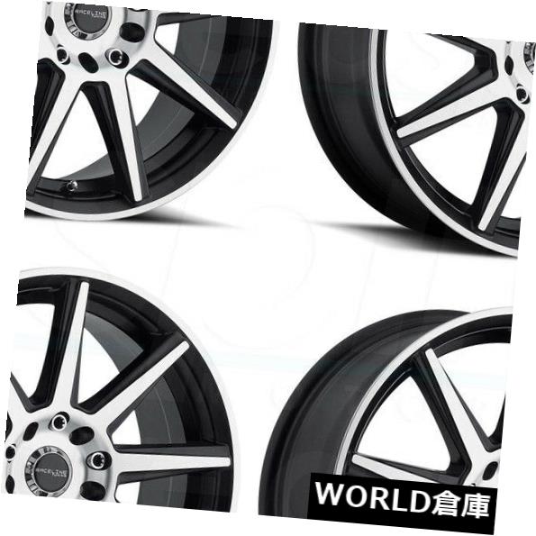 海外輸入ホイール 16x7 Raceline 144M Storm 5x100 / 5x114.3 40加工ブラックホイールリムセット（4） 16x7 Raceline 144M Storm 5x100/5x114.3 40 Machined Black Wheels Rims Set(4) 【並行輸入品】｜カスタムパーツ WORLD倉庫