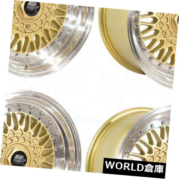 海外輸入ホイール 16x8 MST MT13 5x100 / 5x114.3 20ゴールドホイールリムセット（4） 16x8 MST MT13 5x100/5x114.3 20 Gold Wheels Rims Set(4) 【並行輸入品】