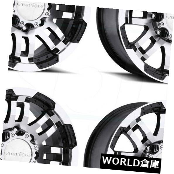 海外輸入ホイール 16x6 / 16x8 Vision 375 Warrior 6x5.5 / 6x139.7 0/0ブラックマシニングホイールリムセット（4） 16x6/16x8 Vision 375 Warrior 6x5.5/6x139.7 0/0 Black Machined Wheels Rim Set(4) 【並行輸入品】｜カスタムパーツ WORLD倉庫 171,490円