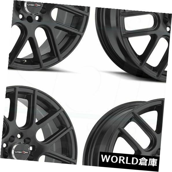 海外輸入ホイール 15x6.5 Vision 426クロス4x100 / 4x114.3 38マットブラックホイールリムセット(4) 15x6.5 Vision 426 Cross 4x100/4x114.3 38 Matte Black Wheels Rims Set(4) 【並行輸入品】|カスタムパーツ WORLD倉庫