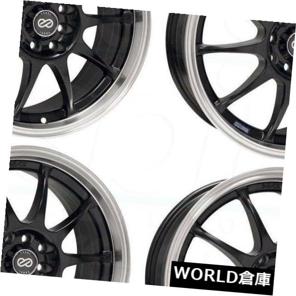 海外輸入ホイール 15x6.5 Enkei J10 4x100 / 108 38ブラックペイントホイールリムセット（4） 15x6.5 Enkei J10 4x100/108 38 Black Paint Wheels Rims Set(4) 【並行輸入品】