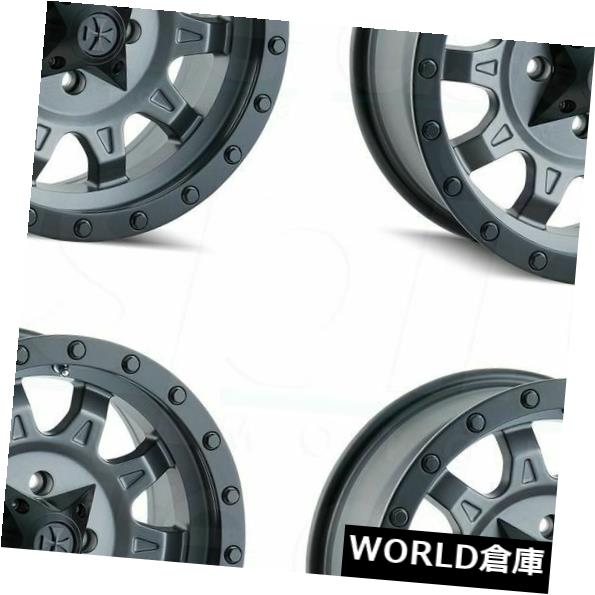 海外輸入ホイール 14x7ダーティライフロードキル4x110 13マットガンメタルホイールリムセット（4） 14x7 Dirty Life Roadkill 4x110 13 Matte Gunmetal Wheels Rims Set(4) 【並行輸入品】