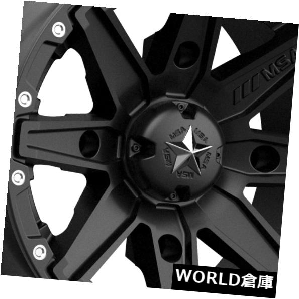 海外輸入ホイール 12x7 MSAオフロードM33クラッチ4x137 10サテンブラックホイールリムセット（4） 12x7 MSA Off-Road M33 Clutch 4x137 10 Satin Black Wheels Rims Set(4) 【並行輸入品】