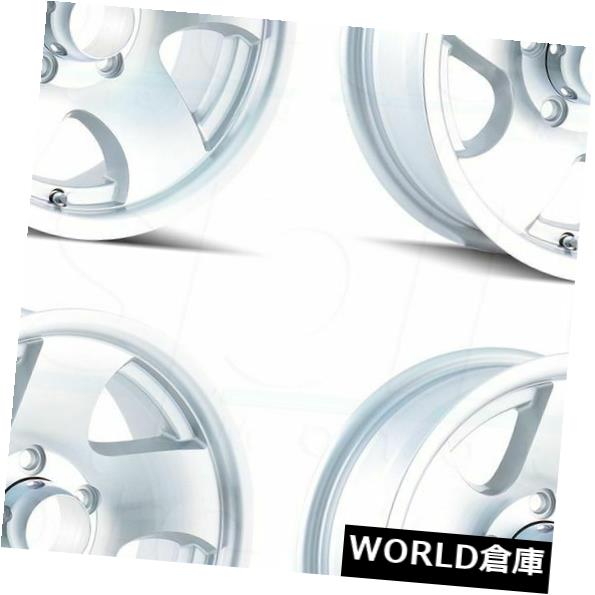 海外輸入ホイール 14x6イオントレーラー10 5x114.3 0シルバーホイールリムセット(4) 14x6 Ion Trailer 10 5x114.3 0 Silver Wheels Rims Set(4) 【並行輸入品】