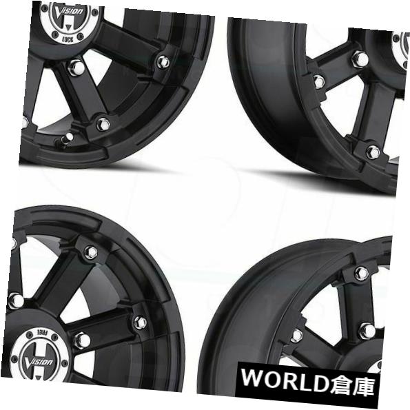 海外輸入ホイール 12x7 Vision ATV 393ロックアウト4x4 3マットブラックホイールリムセット(4) 12x7 Vision ATV 393 Lockout 4x4 3 Matte Black Wheels Rims Set(4) 【並行輸入品】|カスタムパーツ WORLD倉庫