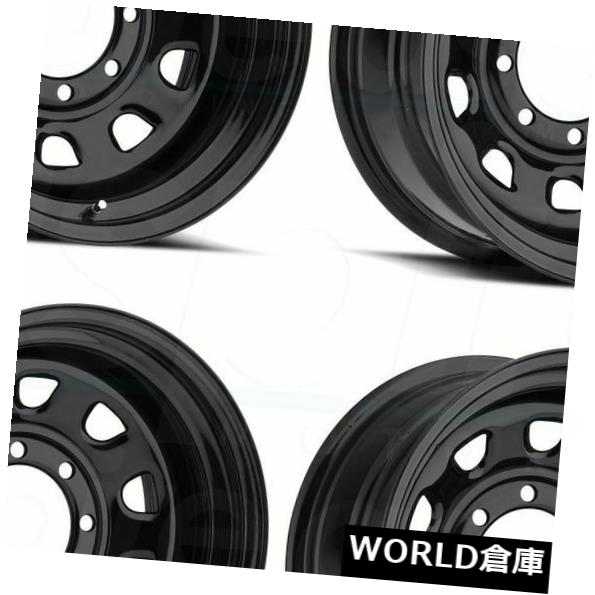 海外輸入ホイール 15x8ビジョン84ビジョン5x114.3 6ブラックホイールリムセット（4） 15x8 Vision 84 Vision 5x114.3 6 Black Wheels Rims Set(4) 【並行輸入品】｜カスタムパーツ WORLD倉庫