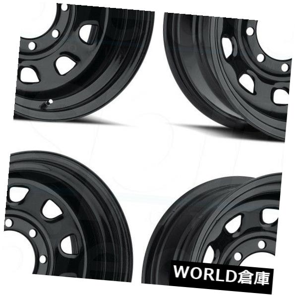 海外輸入ホイール 15x8 Vision 84 Vision 5x5 / 5x127 -19ブラックホイールリムセット（4） 15x8 Vision 84 Vision 5x5/5x127 -19 Black Wheels Rims Set(4) 【並行輸入品】