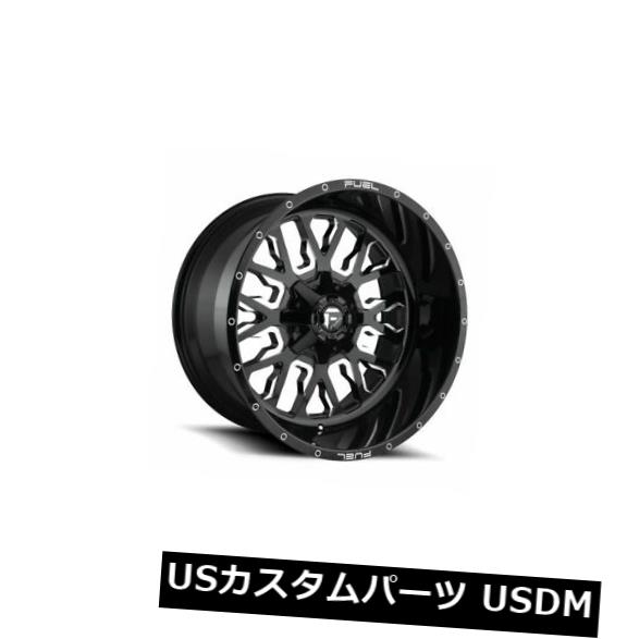 海外輸入ホイール 4個の22x10燃料D611ストロークET -19ブラックミルド6x135ホイールリムのセット Set of 4 22x10 Fuel D611 Stroke ET -19 Black Milled 6x135 Wheels Rims 【並行輸入品】