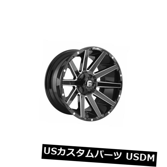 海外輸入ホイール 4個の20x9燃料D615 Contra ET 01ブラックミルド8x170ホイールリムのセット Set of 4 20x9 Fuel D615 Contra ET 01 Black Milled 8x170 Wheels Rims 【並行輸入品】