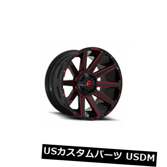 海外輸入ホイール 4個の22x10燃料D643 Contra ET -19ブラックレッド6x135ホイールリムのセット Set of 4 22x10 Fuel D643 Contra ET -19 Black Red 6x135 Wheels Rims 【並行輸入品】|カスタムパーツ WORLD倉庫