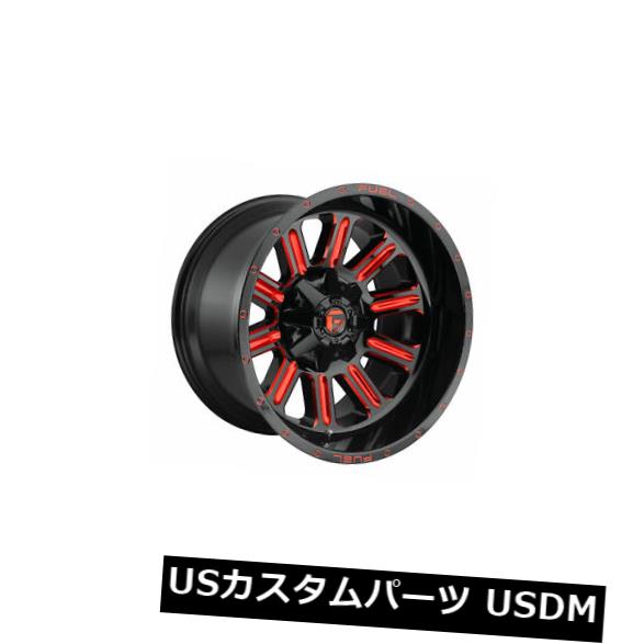 海外輸入ホイール 4つの22x12燃料D621ハードラインETのセット-44黒赤8x170ホイールリム Set of 4 22x12 Fuel D621 Hardline ET -44 Black Red 8x170 Wheels Rims 【並行輸入品】