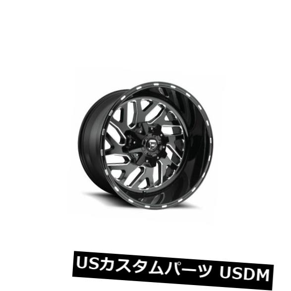 海外輸入ホイール 4個の20x8.25燃料D581 Triton ET -227ブラックミルド8x200ホイールリムのセット Set of 4 20x8.25 Fuel D581 Triton ET -227 Black Milled 8x200 Wheels Rims 【並行輸入品】