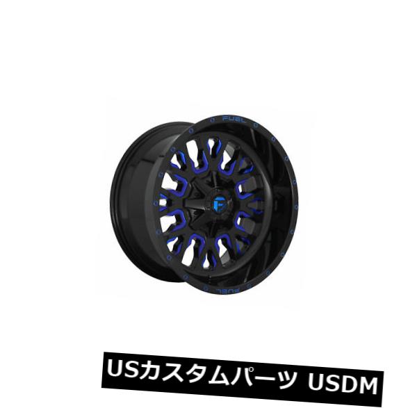 海外輸入ホイール 4個の22x12燃料D645ストロークETのセット-44ブラックブルー8x170ホイールリム Set of 4 22x12 Fuel D645 Stroke ET -44 Black Blue 8x170 Wheels Rims 【並行輸入品】