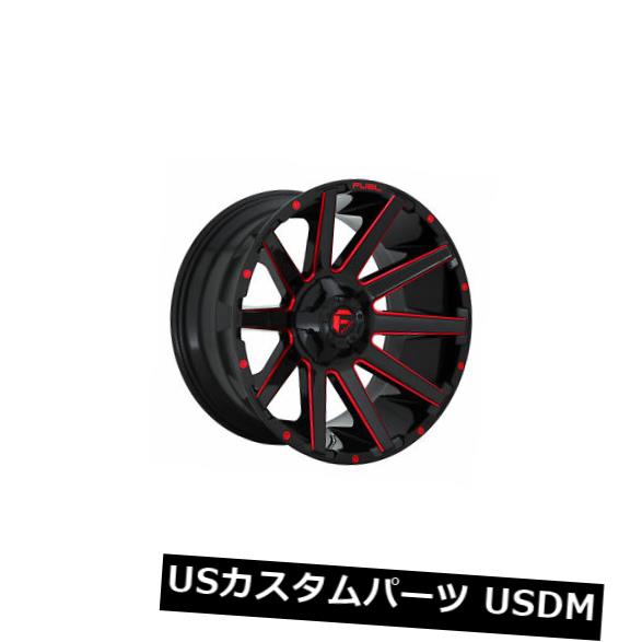 海外輸入ホイール 4個の20x9燃料D643 Contra ET 01ブラックレッド5x139.7ホイールリムのセット Set of 4 20x9 Fuel D643 Contra ET 01 Black Red 5x139.7 Wheels Rims 【並行輸入品】｜カスタムパーツ WORLD倉庫
