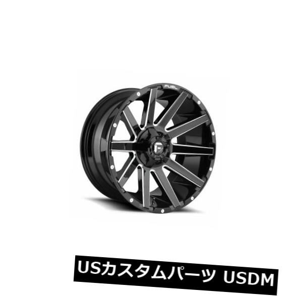 海外輸入ホイール 4個の18x9燃料D615 Contra ET -12ブラックミルド6x135ホイールリムのセット Set of 4 18x9 Fuel D615 Contra ET -12 Black Milled 6x135 Wheels Rims 【並行輸入品】