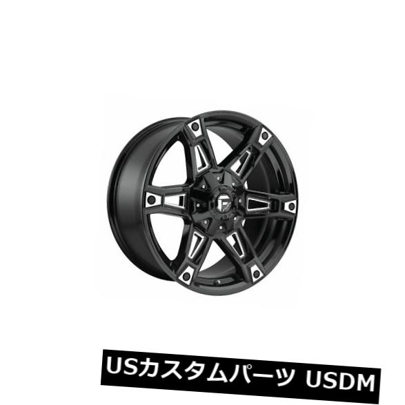 海外輸入ホイール 4個の20x9燃料D622ダカールET 01ブラックミルド5x114.3ホイールリムのセット Set of 4 20x9 Fuel D622 Dakar ET 01 Black Milled 5x114.3 Wheels Rims 【並行輸入品】