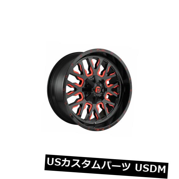 海外輸入ホイール 4個の22x10燃料D612ストロークET -18ブラックレッド8x170ホイールリムのセット Set of 4 22x10 Fuel D612 Stroke ET -18 Black Red 8x170 Wheels Rims 【並行輸入品】|カスタムパーツ WORLD倉庫