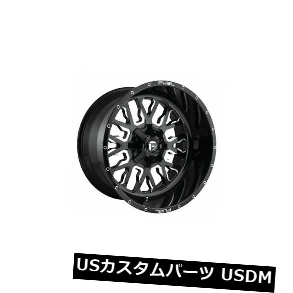 海外輸入ホイール 4個の18x9燃料D611ストロークET -12ブラックミルド8x170ホイールリムのセット Set of 4 18x9 Fuel D611 Stroke ET -12 Black Milled 8x170 Wheels Rims 【並行輸入品】