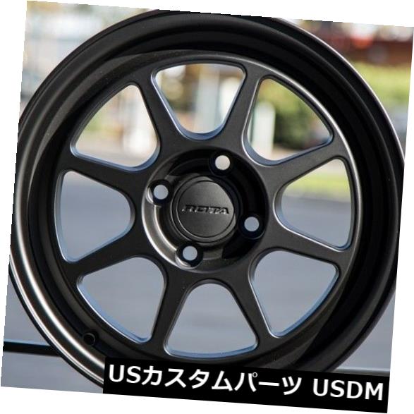 海外輸入ホイール 15x7 Rota Hunter 4x100 35フラットブラックホイール 4個セット 15x7 Rota Hunter 4x100 35 Flat Black Wheels Set Of 4 Elteachermurcia Com