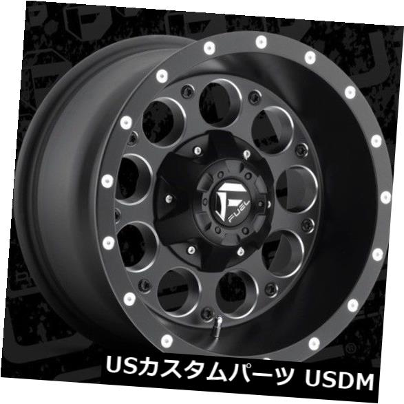 海外輸入ホイール Fuel Revolver D525 15x8 5x4.75 / 5x5 ET-18ブラックリム（4個セット） Fuel Revolver D525 15x8 5x4.75/5x5 ET-18 Black Rims (Set of 4) 【並行輸入品】