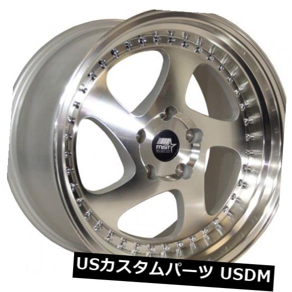 海外輸入ホイール 16x8 MST MT15 5x114.3 ET20シルバー（機械加工フェイスホイール付き）（4個セット） 16x8 MST MT15 5x114.3 ET20 Silver w/Machined Face Wheels (Set of 4) 【並行輸入品】｜カスタムパーツ WORLD倉庫 170,665円