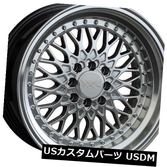 海外輸入ホイール XXR 536ホイール15X8 4X100 / 114.3 +20ハイパーシルバーマシンリップリム（4個セット） XXR 536 WHEEL 15X8 4X100/114.3 +20 HYPER SILVER MACHINED LIP RIM (SET OF 4) 【並行輸入品】
