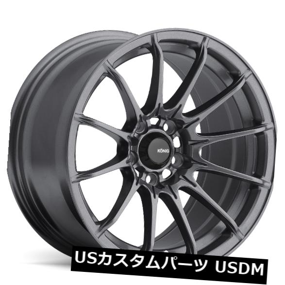 海外輸入ホイール 15x7 KONIG DIAL IN 4x100 +35マットグレーホイール（4個セット） 15x7 KONIG DIAL IN 4x100 +35 Matte Grey Wheels (Set of 4) 【並行輸入品】