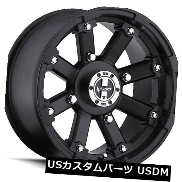 海外輸入ホイール 12X7 Vision 393ロックアウト5x114.3 ET2.5マットブラックホイール（4個セット） 12X7 Vision 393 Lockout 5x114.3 ET2.5 Matte Black Wheels (Set of 4) 【並行輸入品】｜カスタムパーツ WORLD倉庫