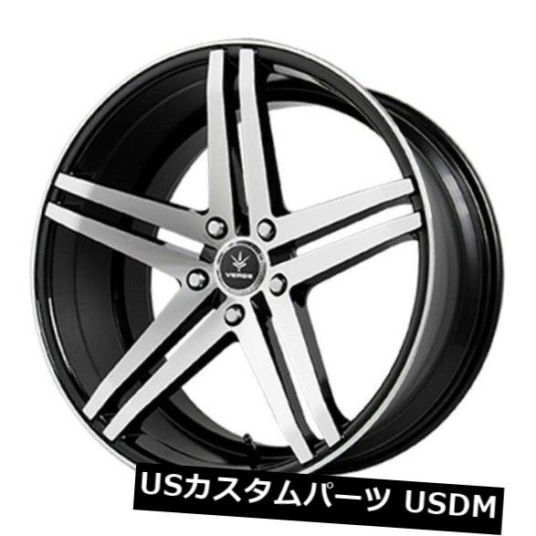 海外輸入ホイール 19x8.5 Verde Parallax 5x114.3 +32グロスブラック/機械加工ホイール（4個セット） 19x8.5 Verde Parallax 5x114.3 +32 Gloss Black/Machined Wheels (Set of 4) 【並行輸入品】