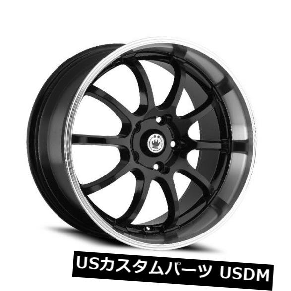 海外輸入ホイール 14X6 KONIG Lightning 8X100 / 114.3 +38ブラック/マシンリップホイール（4個セット） 14X6 KONIG Lightning 8X100/114.3 +38 Black/Machine Lip Wheels (Set of 4) 【並行輸入品】｜カスタムパーツ WORLD倉庫 159,500円
