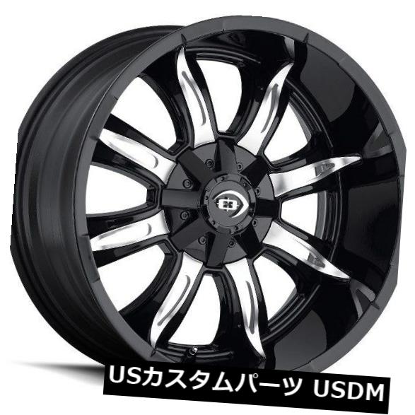 海外輸入ホイール 18X9 Vision 423 Manic 8x170 ET-12グロスブラックマシンドフェイスホイール（4個セット） 18X9 Vision 423 Manic 8x170 ET-12 Gloss Black Machined Face Wheels (Set of 4) 【並行輸入品】