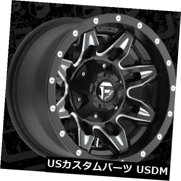 海外輸入ホイール フューエルリーサルD567 15x8 6x5.5 ET-18ブラックホイールリム（4個セット） Fuel Lethal D567 15x8 6x5.5 ET-18 Black Wheels Rims (Set of 4) 【並行輸入品】
