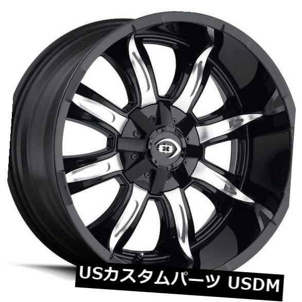 海外輸入ホイール 18X9 Vision 423 Manic 5x114.3 / 5x127 ET-12ブラックマシニングホイール（4個セット） 18X9 Vision 423 Manic 5x114.3/5x127 ET-12 Black Machined Wheels (Set of 4) 【並行輸入品】
