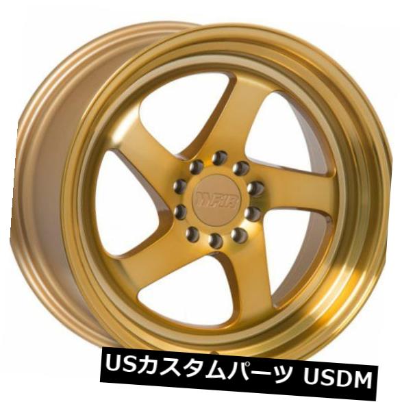 海外輸入ホイール 18x8.5 F1R F28 5x114.3./120 +35機械加工ゴールドホイール（4個セット） 18x8.5 F1R F28 5x114.3./120 +35 Machined Gold Wheels (Set of 4) 【並行輸入品】｜カスタムパーツ WORLD倉庫