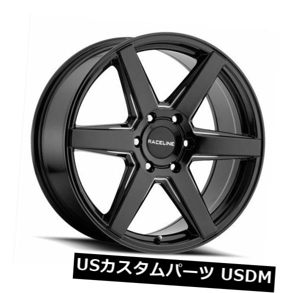 海外輸入ホイール 18x8 Raceline 156B-SURGE 5x110 ET35ブラックホイール（4個セット） 18x8 Raceline 156B-SURGE 5x110 ET35 Black Wheels (Set of 4) 【並行輸入品】