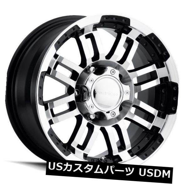 海外輸入ホイール 17X8.5 Vision 375 Warrior 5x135 ET18グロスブラックマシンドフェイスホイール(4個セット) 17X8.5 Vision 375 Warrior 5x135 ET18 Gloss Black Machined Face Wheels (Set of 4) 【並行輸入品】