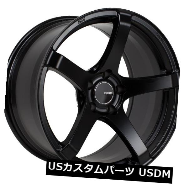 海外輸入ホイール 18x8 Enkei KOJIN 5x114.3 +45ブラックホイール（4個セット） 18x8 Enkei KOJIN 5x114.3 +45 Black Wheels (Set of 4) 【並行輸入品】