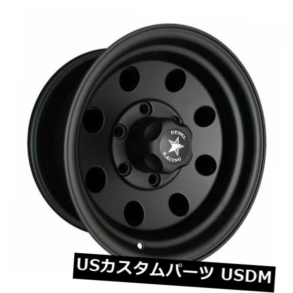 海外輸入ホイール 15x7 Rebel Racing Sahara 5x127 + -6マットブラックホイール（4個セット） 15x7 Rebel Racing Sahara 5x127 +-6 Matte Black Wheels (Set of 4) 【並行輸入品】