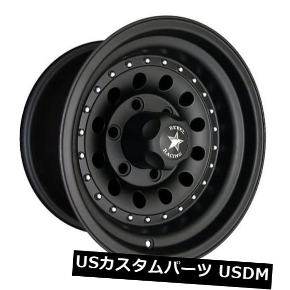 海外輸入ホイール 15x8 Rebel Racing Bandit II 5x127 ET-19マットブラックホイール（4個セット） 15x8 Rebel Racing Bandit II 5x127 ET-19 Matte Black Wheels (Set of 4) 【並行輸入品】