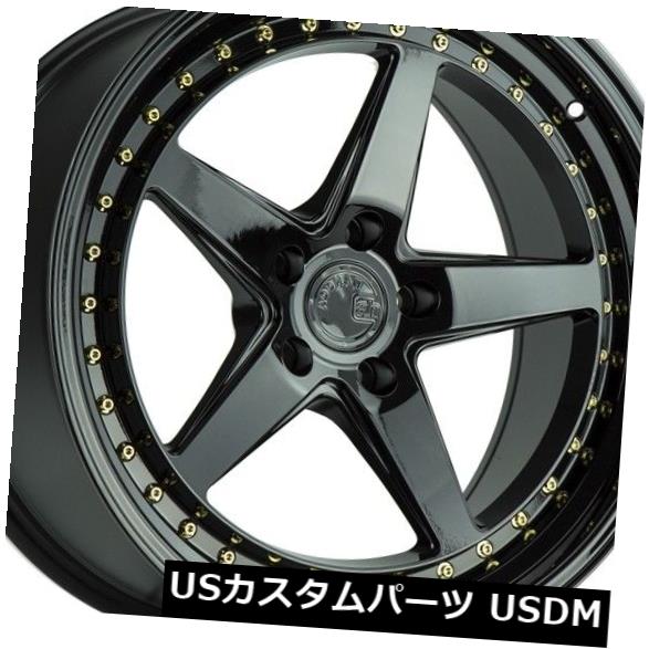 海外輸入ホイール 18x8.5 AodHan DS05 5x114.3 +35ブラックホイール（4個セット） 18x8.5 AodHan DS05 5x114.3 +35 Black Wheels (Set of 4) 【並行輸入品】