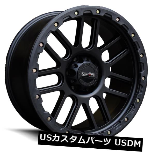 海外輸入ホイール 17X9 Vision 111 Nemesis 6x139.7 ET-12マットブラックホイール（4個セット） 17X9 Vision 111 Nemesis 6x139.7 ET-12 Matte Black Wheels (Set of 4) 【並行輸入品】
