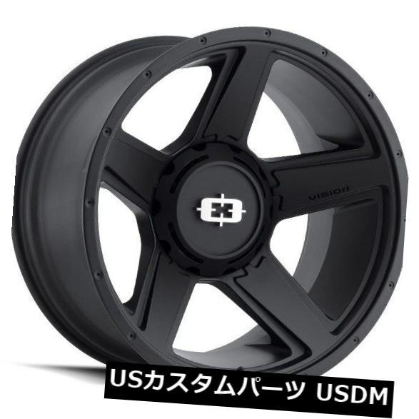 海外輸入ホイール 20X9 Vision 390 Empire 8x165.1 ET12サテンブラックホイール(4個セット) 20X9 Vision 390 Empire 8x165.1 ET12 Satin Black Wheels (Set of 4) 【並行輸入品】